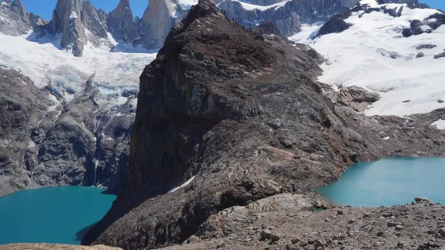 Mount Fitz Roy with Laguna de los Tres and laguna Sucia, Patagonia, Argentina