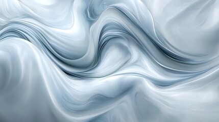 Cool-toned abstract marble with smooth, flowing swirls of pale gray and icy blue tones.