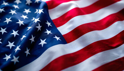 Close-up of the American Flag, Displaying Patriotism.