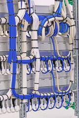 Electrical insulated copper mounting wires tied with nylon ties.