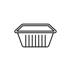 Aluminum foil food container icon in liner stroke style