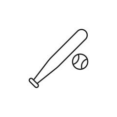 Baseball icon in liner stroke style