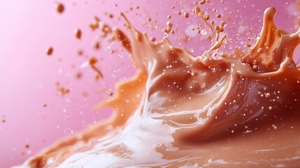 Fototapeta premium Chocolate Milk Splash: A Symphony of Brown