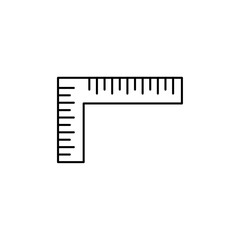 Carpenter ruler icon in liner stroke style