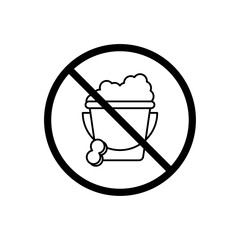 Cleaning bucket with sponge sign in yellow color