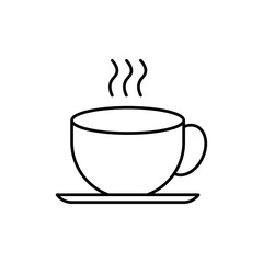 Cup of coffee icon in liner stroke style