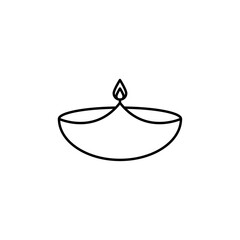 Diya icon in liner stroke style