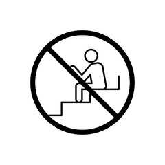Do not sit sign vector in black colors