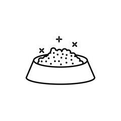 Dog feeding icon in liner stroke style