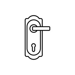 Door handle icon in liner stroke style