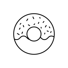 Fototapeta premium Doughnut icon in liner stroke style