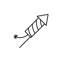 Fireworks rocket sign in yellow color