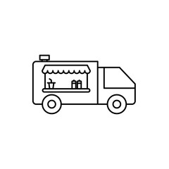 Food truck icon in liner stroke style