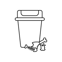Food waste icon in liner stroke style