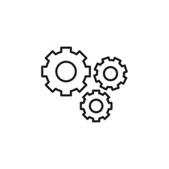 Gear icon in liner stroke style