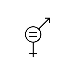 Gender equality icon in liner stroke style