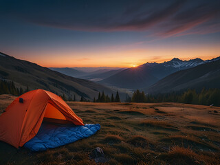 camping in the mountains