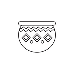 Indian pot icon in liner stroke style