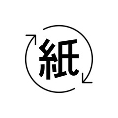 Japanese recycling symbol in liner stroke style