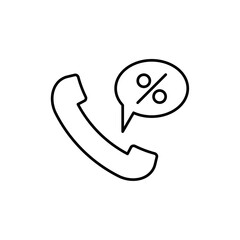 Loan call icon in liner stroke style