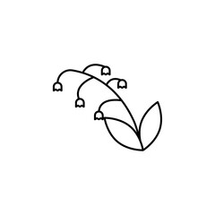 May lily icon in liner stroke style