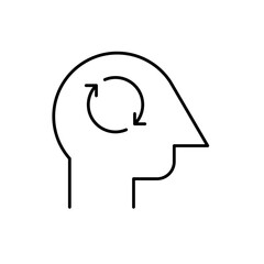 Memory recall icon in liner stroke style