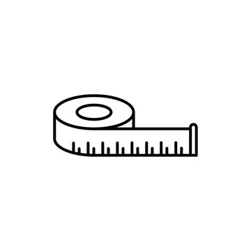 recommend clip art: Measuring tape icon in liner stroke style