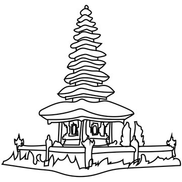 recommend clip art: Bali Temple Line Art