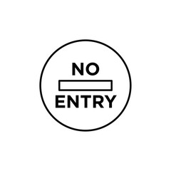 No entry road sign vector in black colors