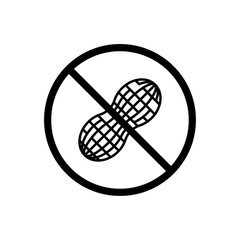 No peanut sign vector in black colors