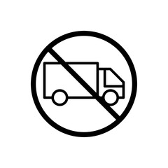 No truck sign vector in black colors