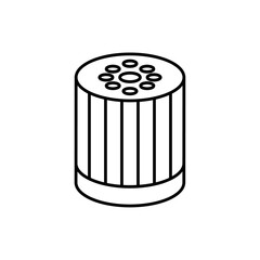 Oil filter icon in liner stroke style