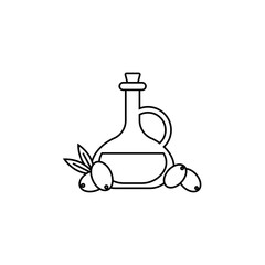 Olive oil icon in liner stroke style