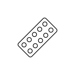 Oral contraception icon in liner stroke style