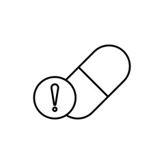 Overdose icon in liner stroke style