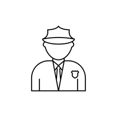 Police icon in liner stroke style