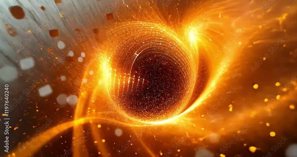 Wall mural fiery sphere vortex space flight