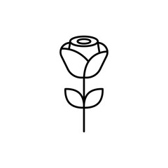 Rose icon in liner stroke style