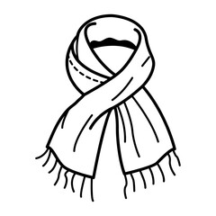 A hand drawn icon of a scarf