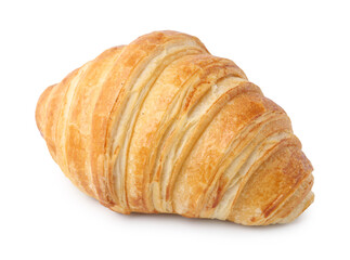 Tasty fresh croissant isolated on white. Puff pastry