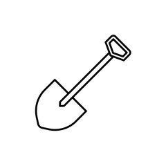 Shovel icon in liner stroke style