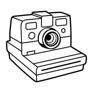 A doodle style icon of polaroid camera