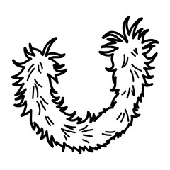 Feather scarf icon in doodle style