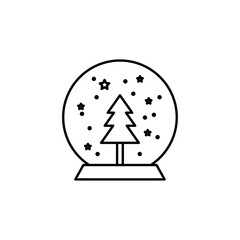 Snow globe icon in liner stroke style