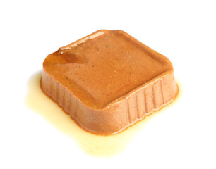 Portion of wet pet food isolated on white