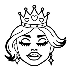 Crowned girl icon in doodle style © SmashingStocks