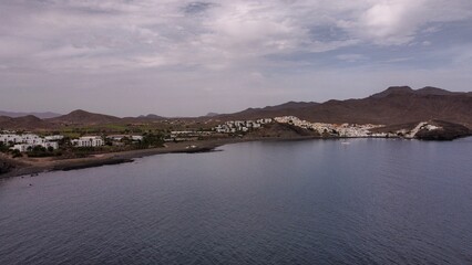 costa de la playa los pueblitos en fuerteventura foto hecha con drone 