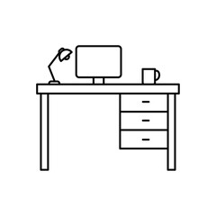 Workplace icon in liner stroke style