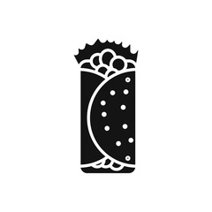 Burrito icon Simple thin line flat symbol