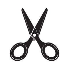 scissors silhouette, black and white silhouette, vector and illustration